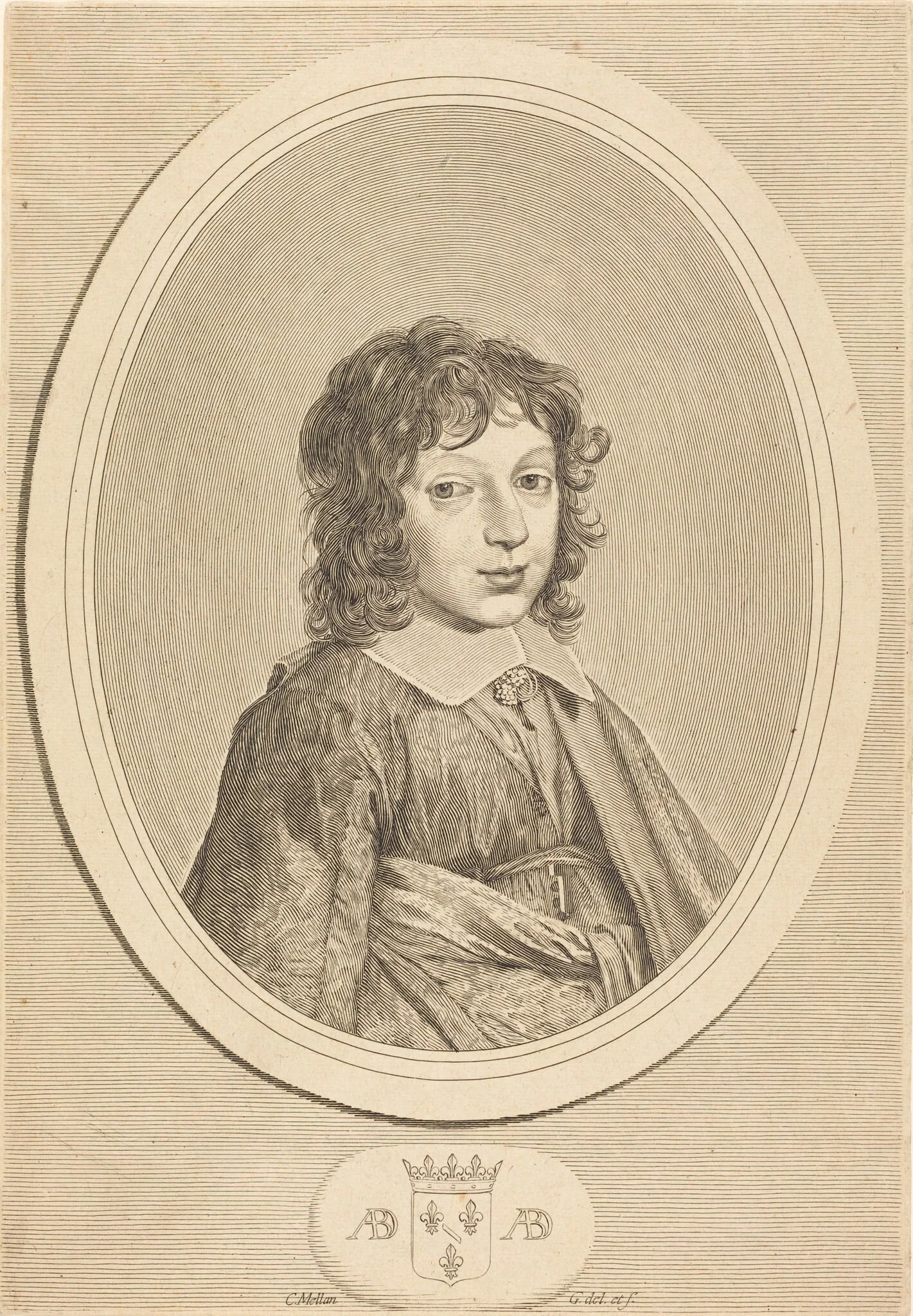 Armand de Bourbon, Prince de Condi, by Claude Mellan, ink, 1643