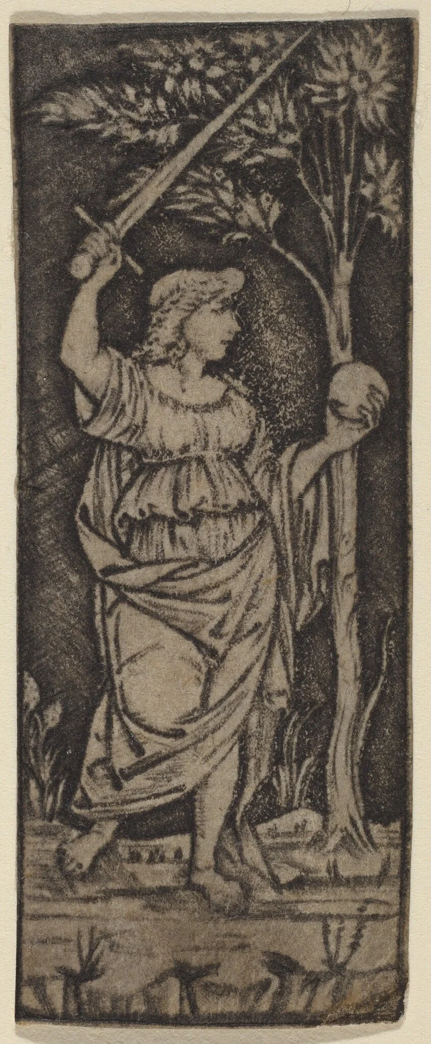 Allegorical Figure: Woman with Sword and Sphere, by Francesco Francia, 1500