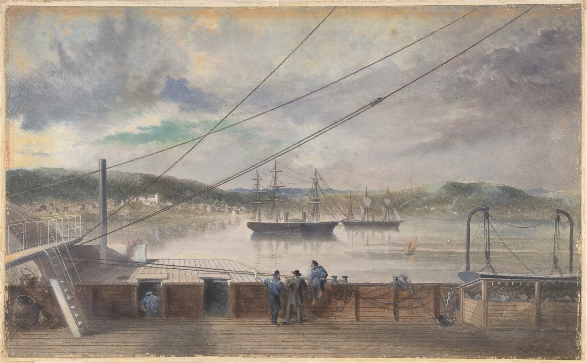 The Settlement and Church of Heart's Content, Newfoundland, by Robert Charles Dudley, unspecified, 1866