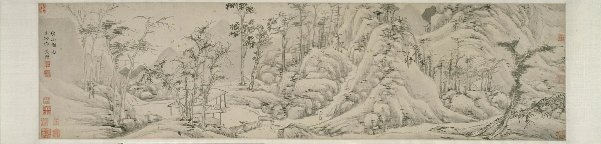 Autumn Mountains 秋山圖, by Wen Zhengming, ink, 1530