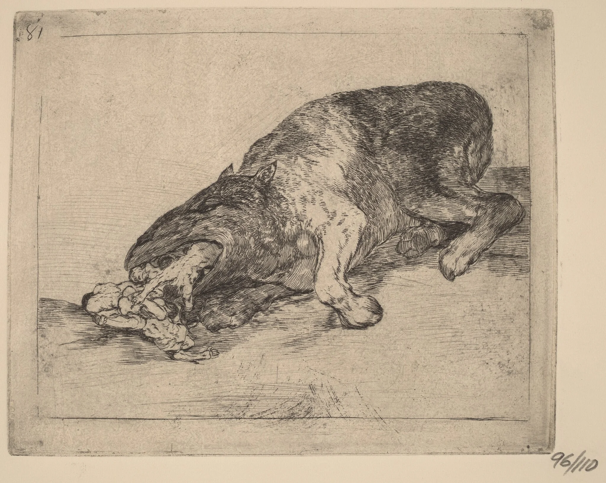 Fiero monstruo! (Fierce Monster!), by Francisco Goya, ink, 1815