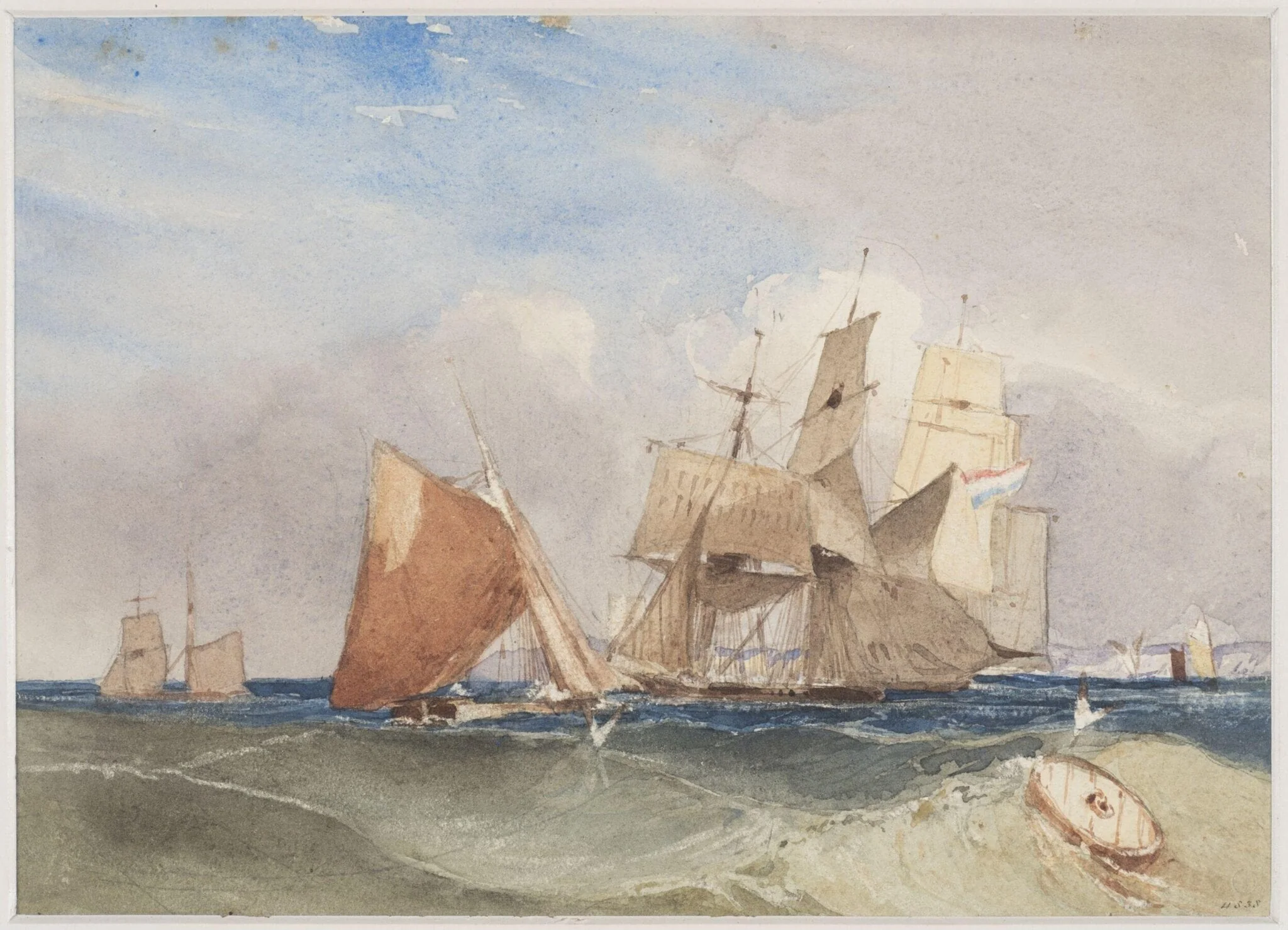 Sea-piece with shipping