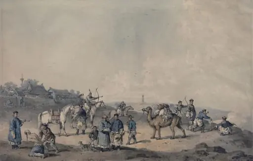 Chinese Soldiers Exercising Outside the Walls of the City