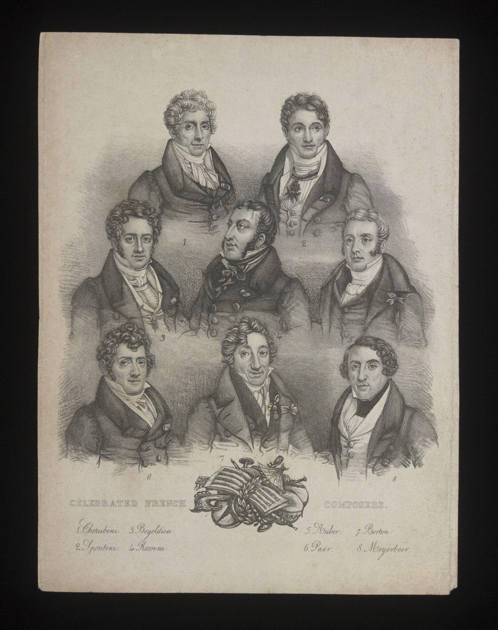 Celebrated French Composers, by Unknown, 1850