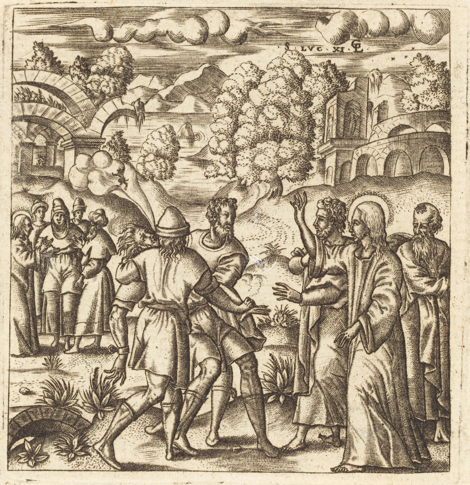 Christ Heals a Dumb Man, by Léonard Gaultier, ink, 1578