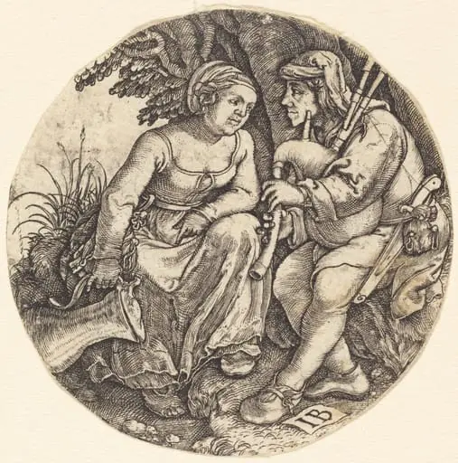 Bagpipe Player with His Lover