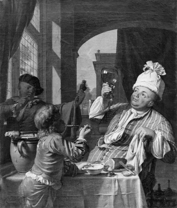 The Sense of Taste, by Krzysztof Lubieniecki, oil, 1720
