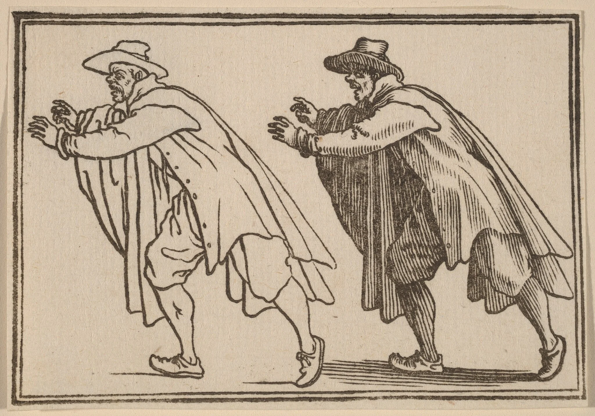 Man Moving Abruptly, by Edouard Eckman, ink, 1621