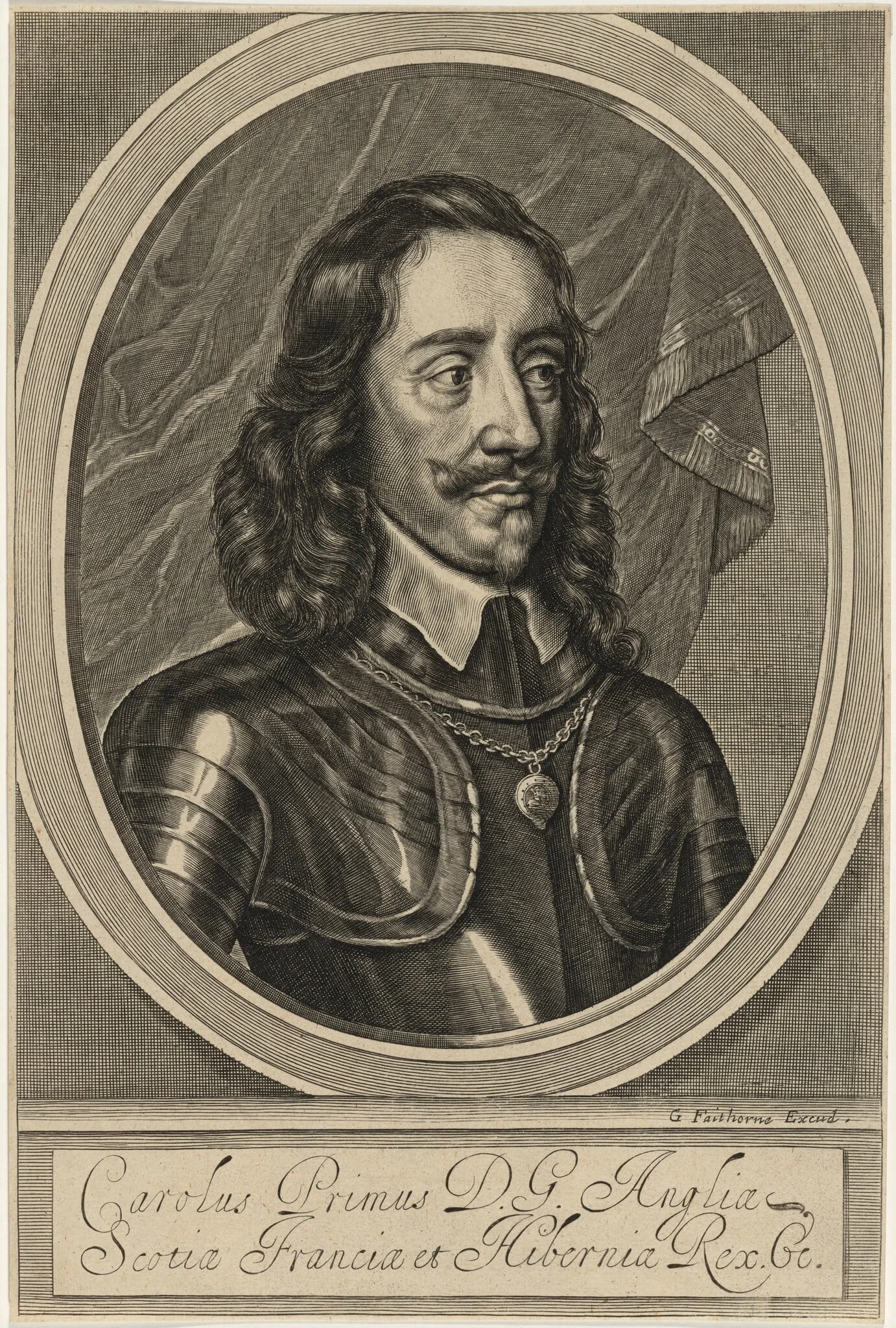 Charles I, by William Faithorne, ink, 1658