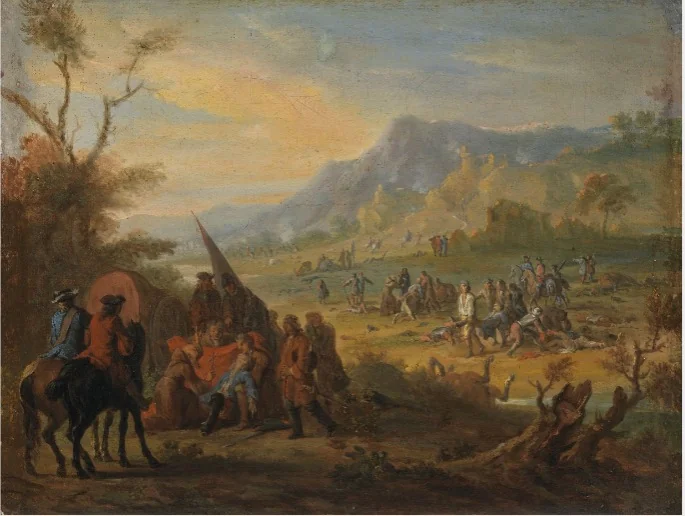 After the Combat, by Jan Wyck, oil, 1680