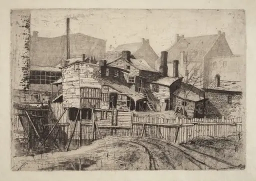 Untitled (Wooden House in City)