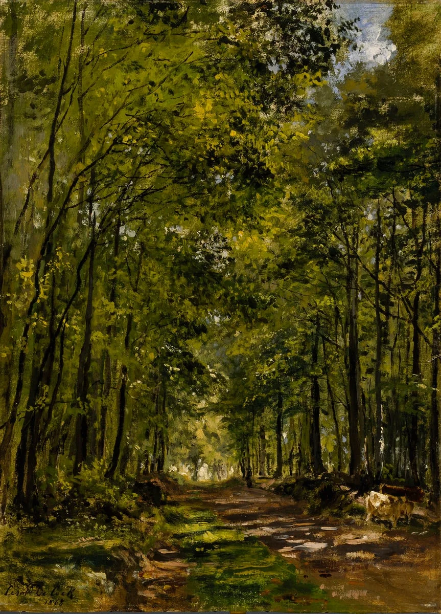 Aurinkoinen aamu metsässä, by César de Cock, unspecified