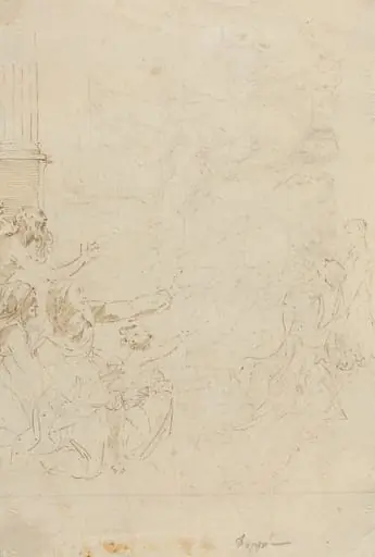Seven Figures Witnessing an Ascension [verso]
