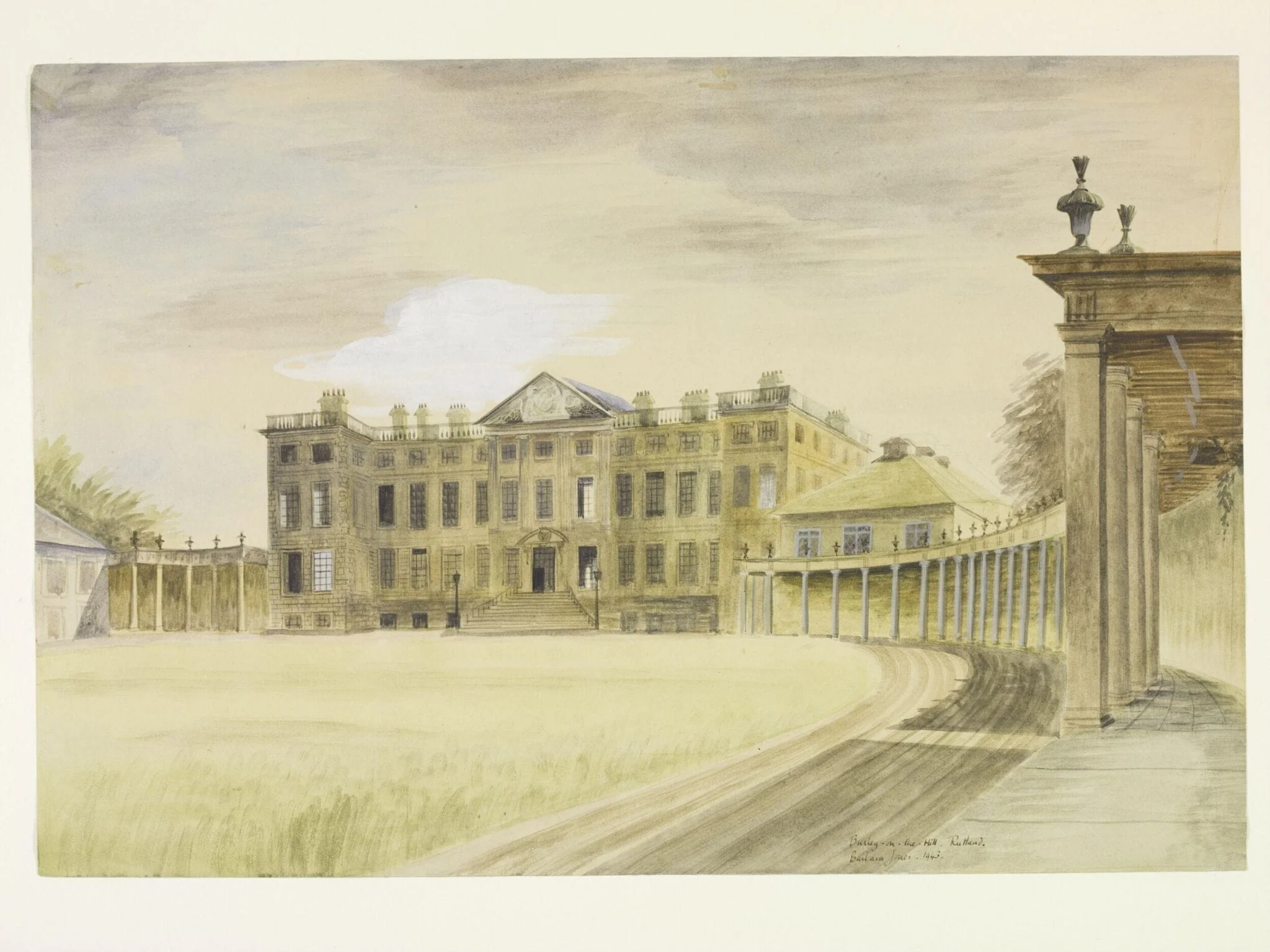 Burley-on-the-Hill, by Barbara Jones, watercolor, 1943