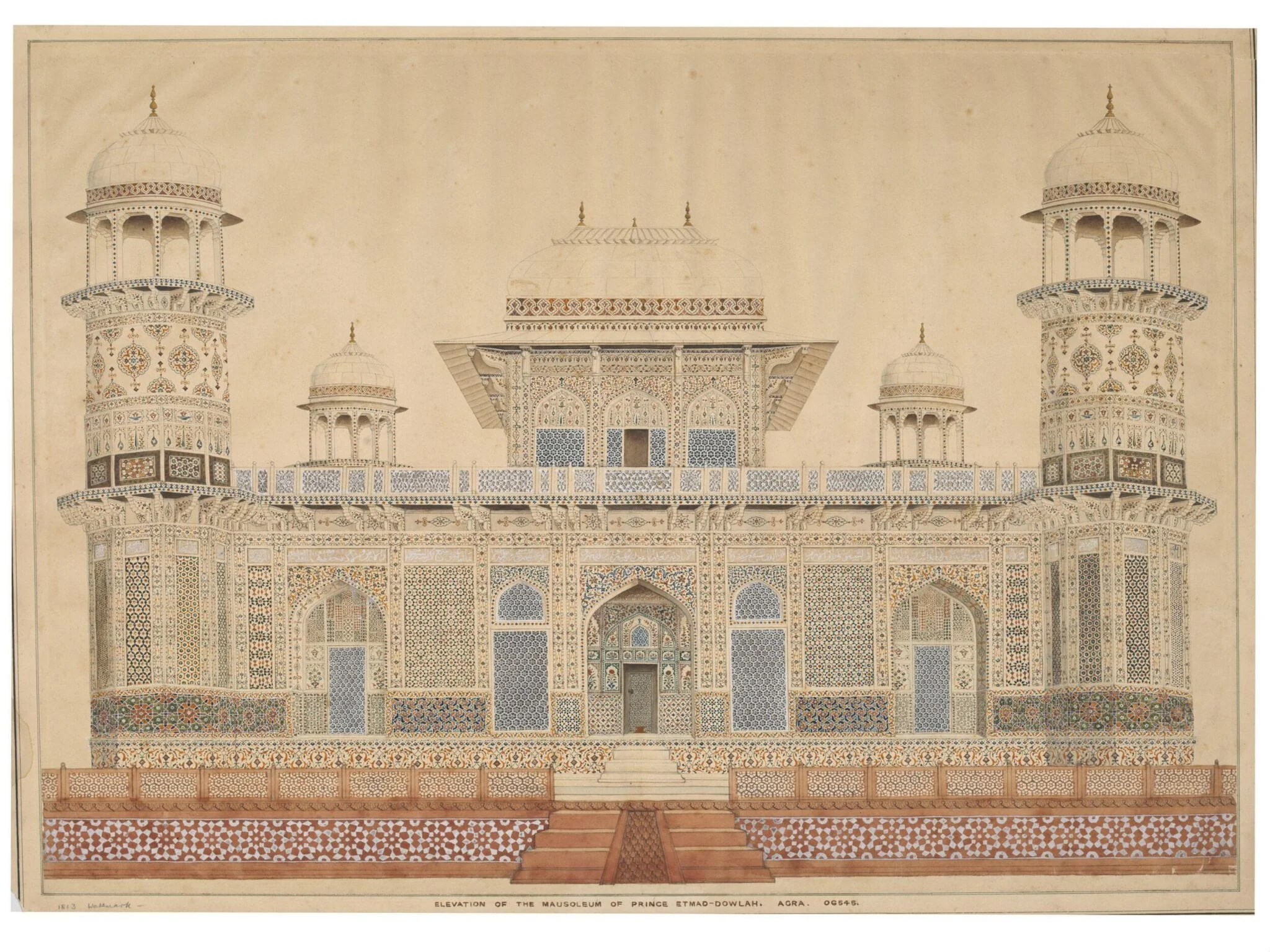 Mausoleum of Itimad ud-Daula., by Unknown, paint, 1820