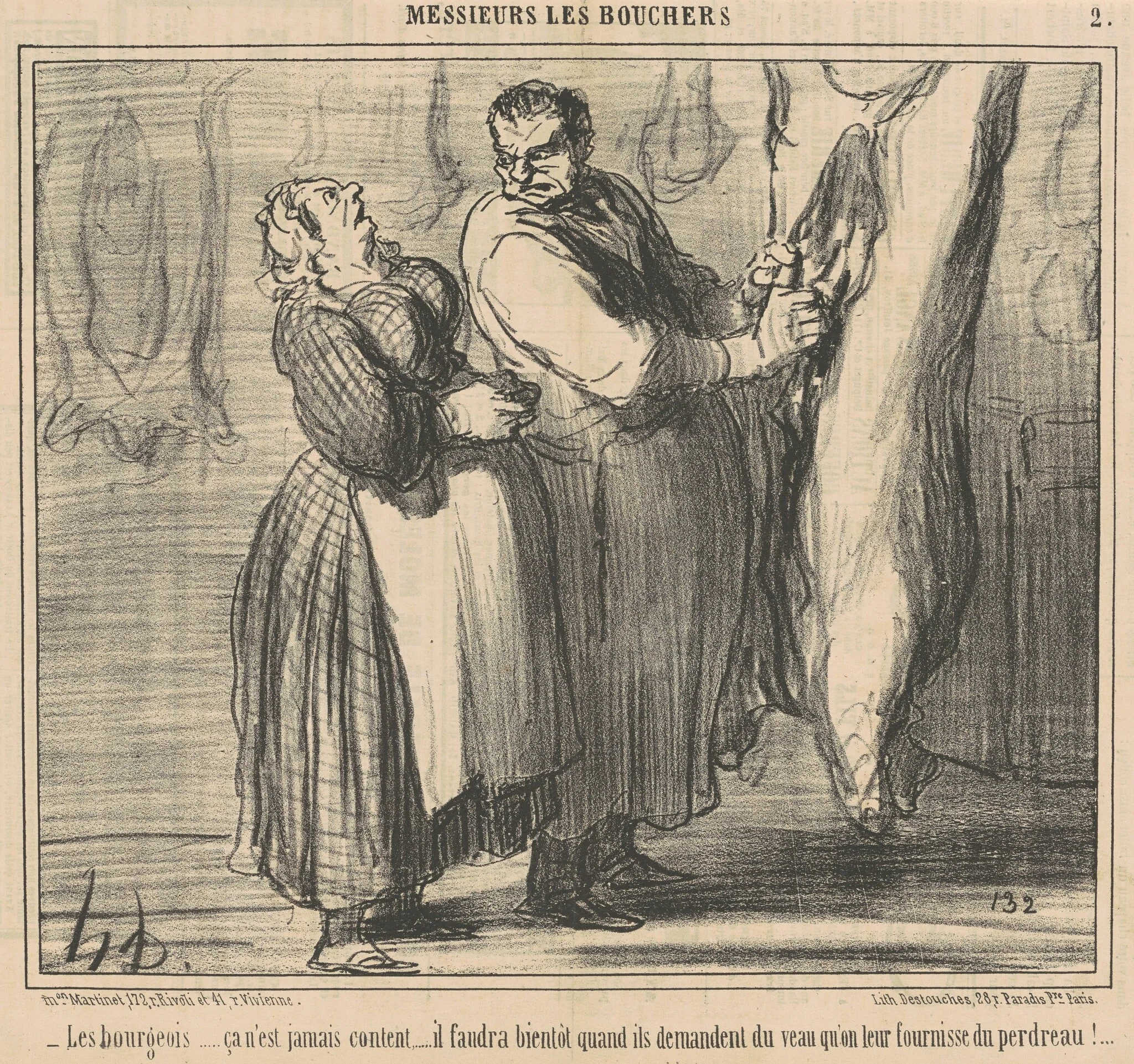 Les bourgeois ..., by Honoré Daumier, ink, 1858