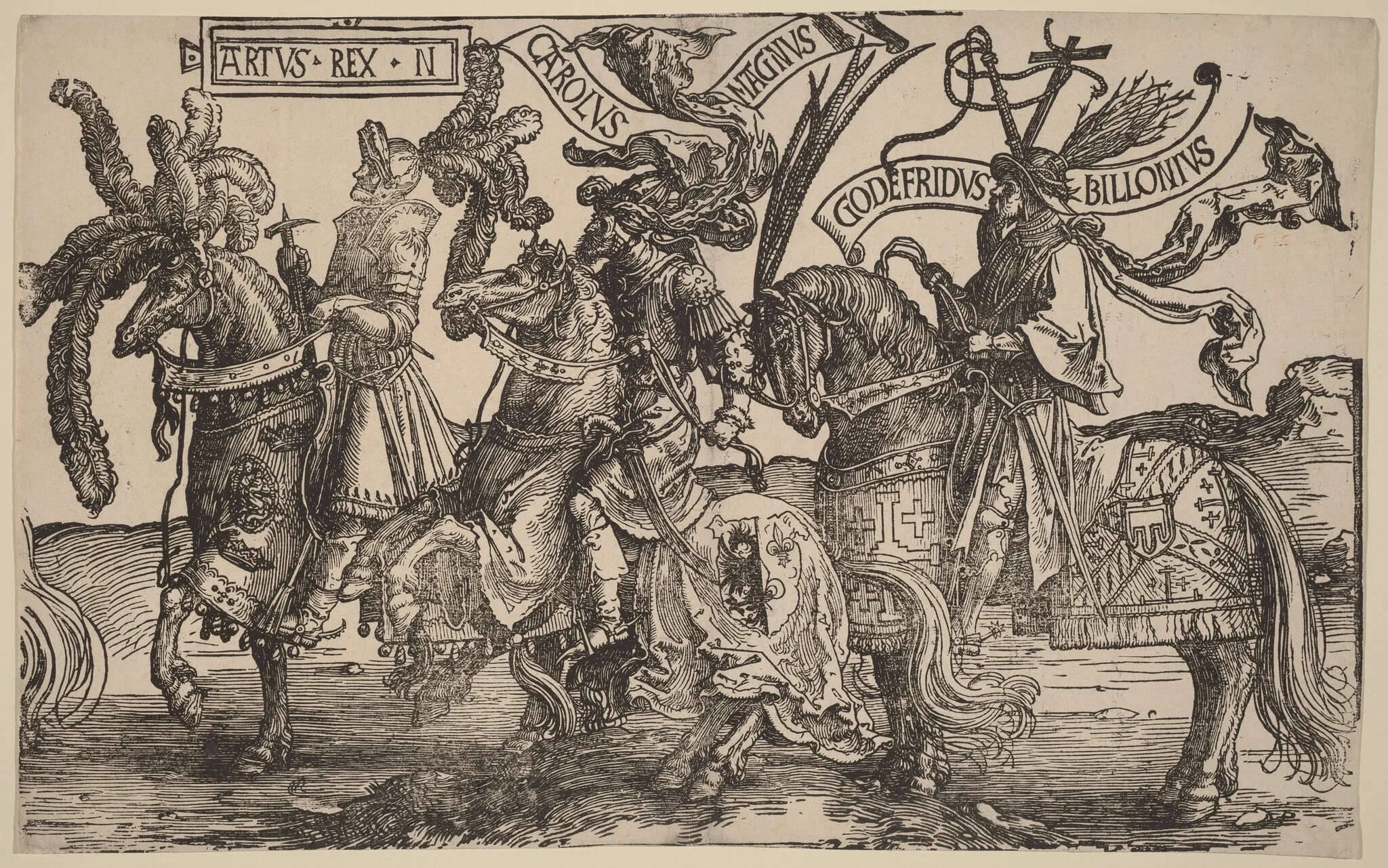 Arthur, Charles the Great (Charlemagne), Godfry of Bouillon