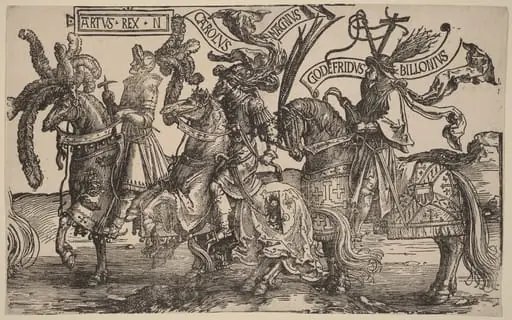 Arthur, Charles the Great (Charlemagne), Godfry of Bouillon