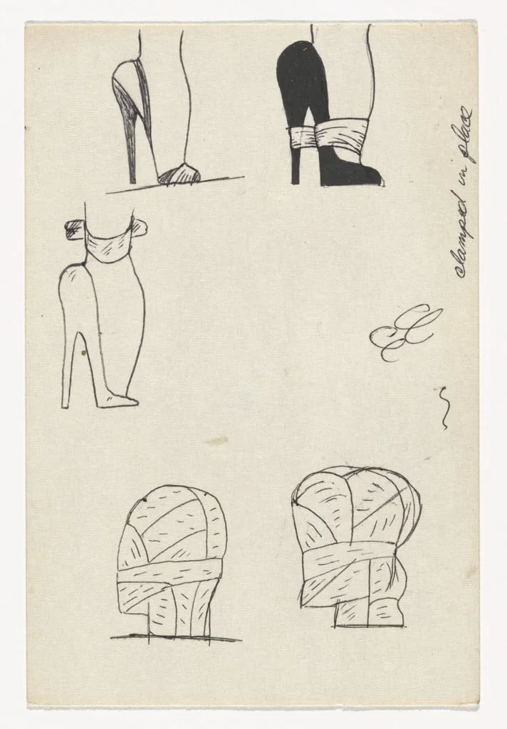 Untitled, by Christina Ramberg, ink, 1970
