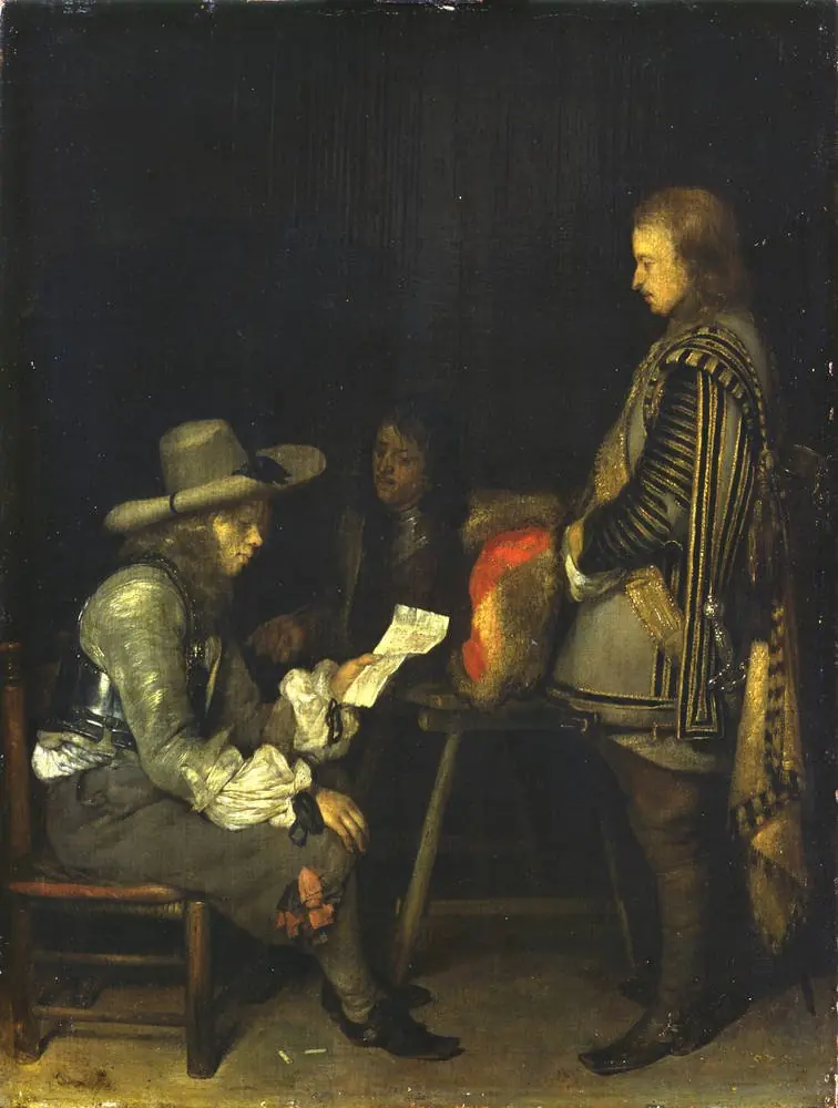 Officer Reading a Letter