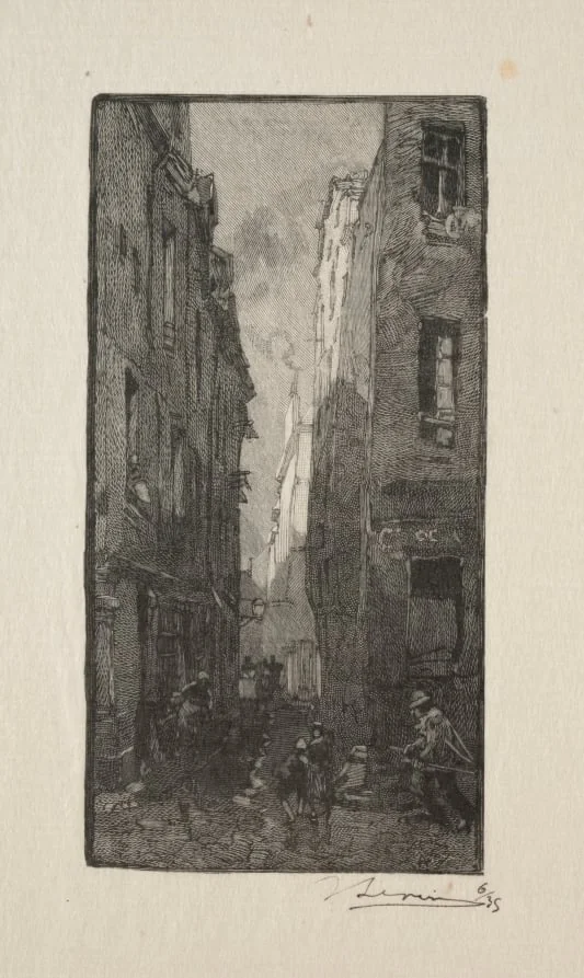 La Rue des Cordiers, by Auguste Lepère, 1885
