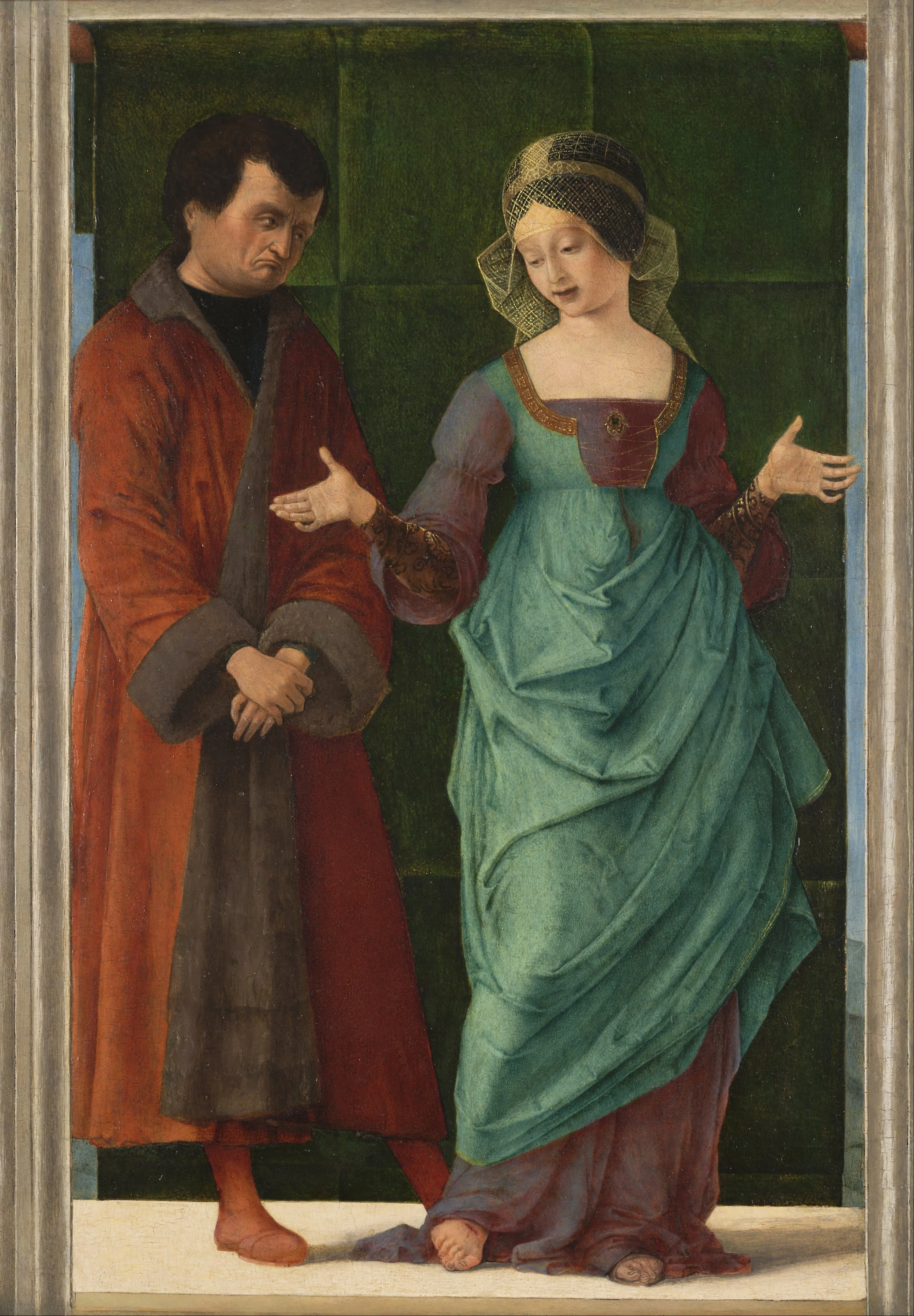 Portia and Brutus, by Ercole de' Roberti, oil, 1494