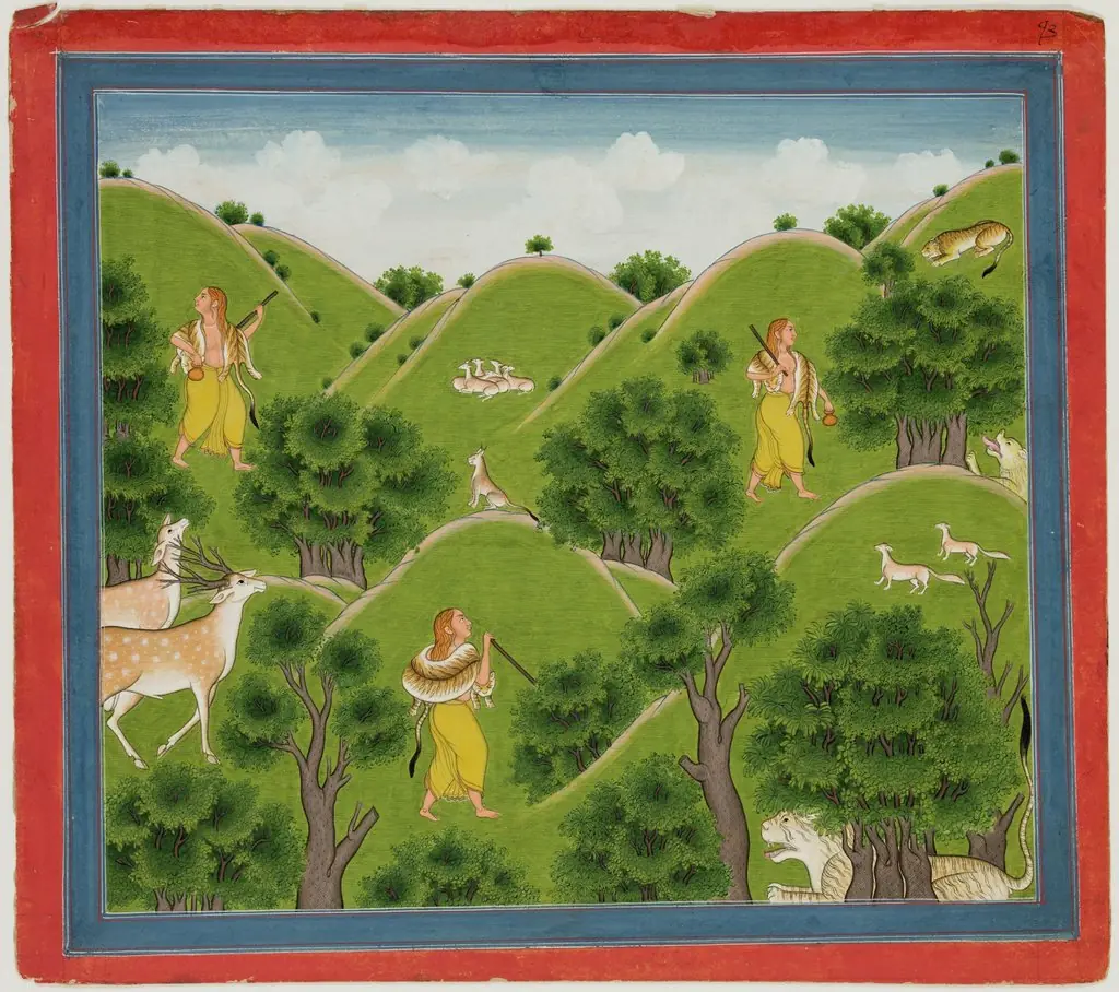 Illustrations to Life of Dhurva Maharaj: #11 Dhurva travels from place to place in Rishi garb