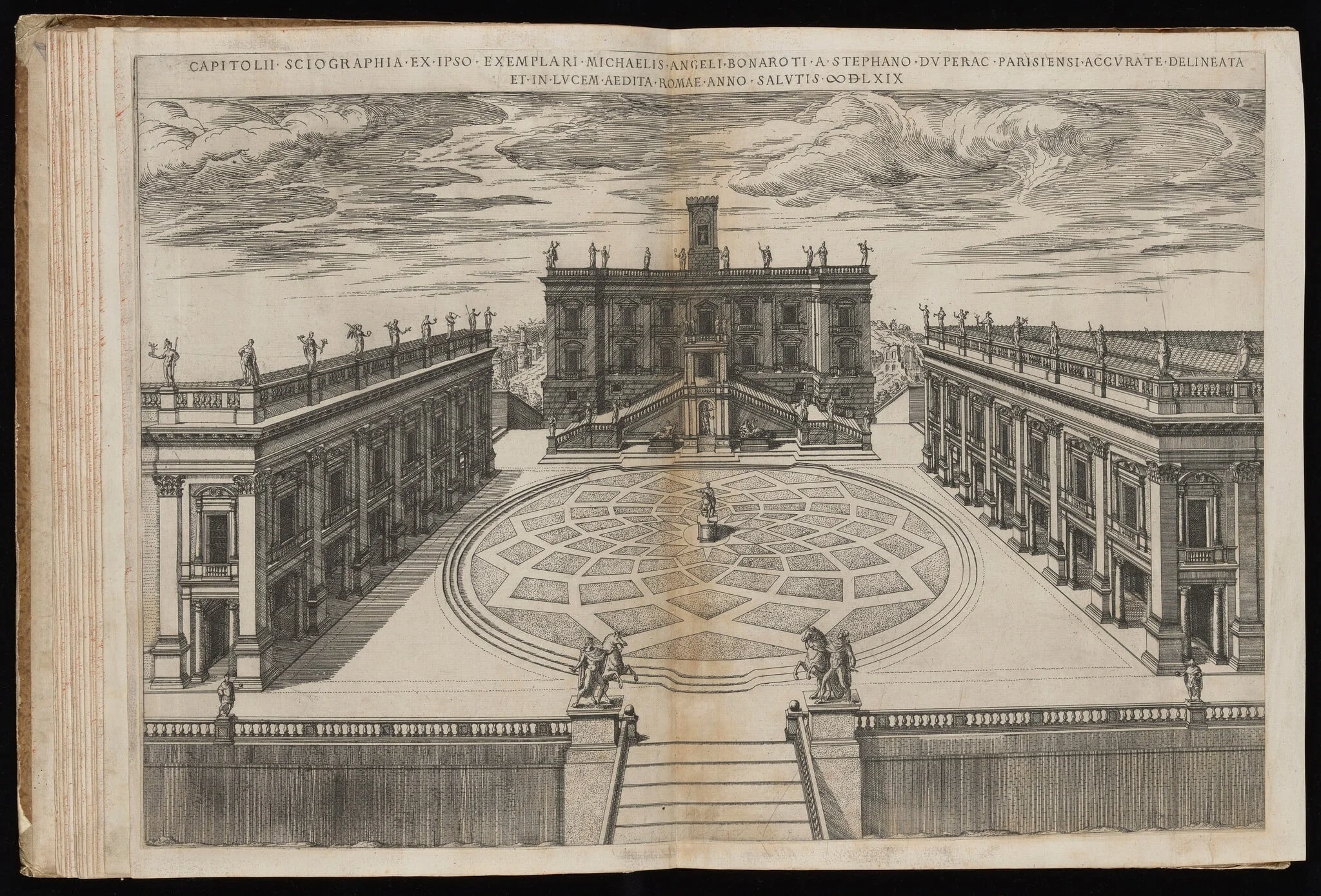 Capitolii Sciographia [View of the Roman Capitol], by Étienne Dupérac, ink, 1569