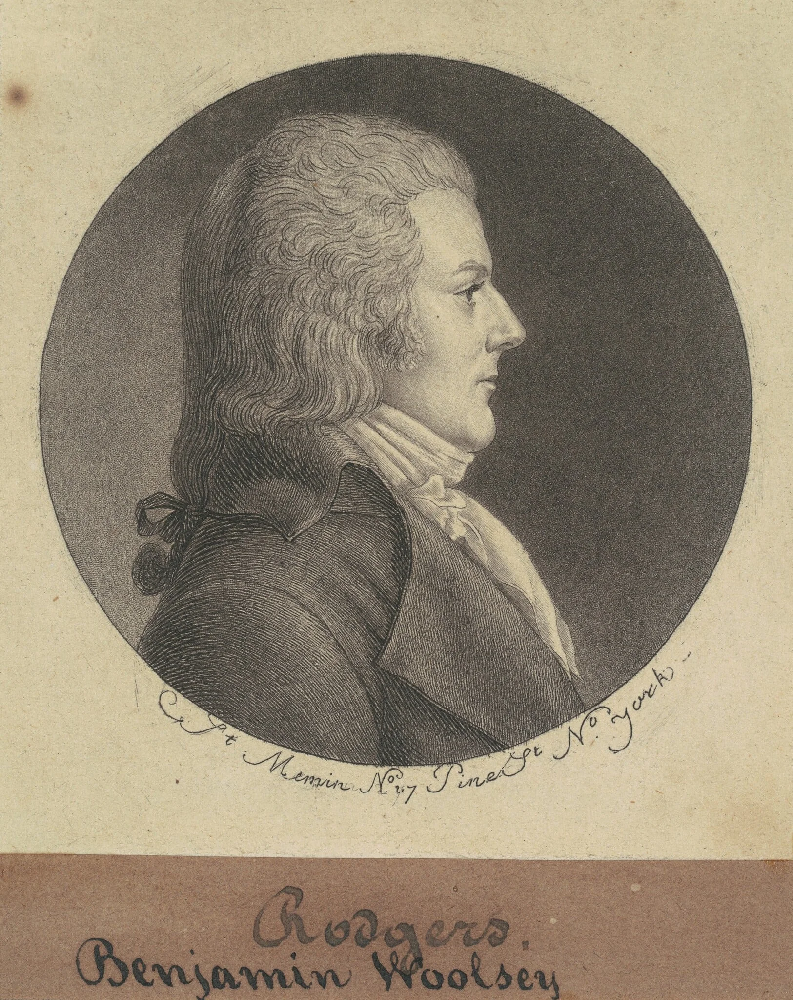 Benjamin Woolsey Rogers, by Charles Balthazar Julien Févret de Saint-Mémin, ink, 1796