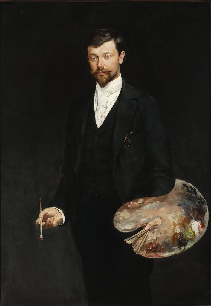 Self-portrait with palette