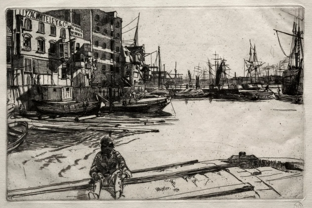 Eagle Wharf, by James McNeill Whistler, 1859