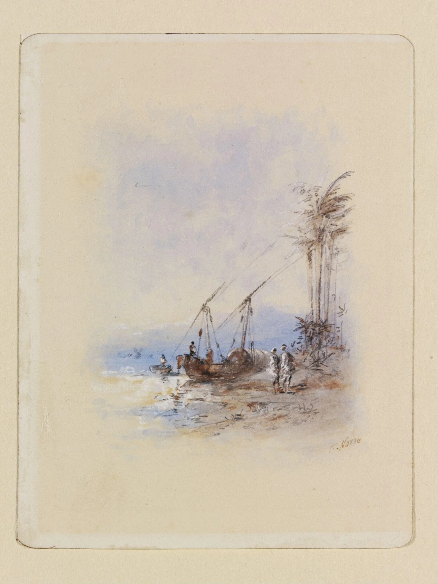 A Scene on the Nile with a Dahabiyyah