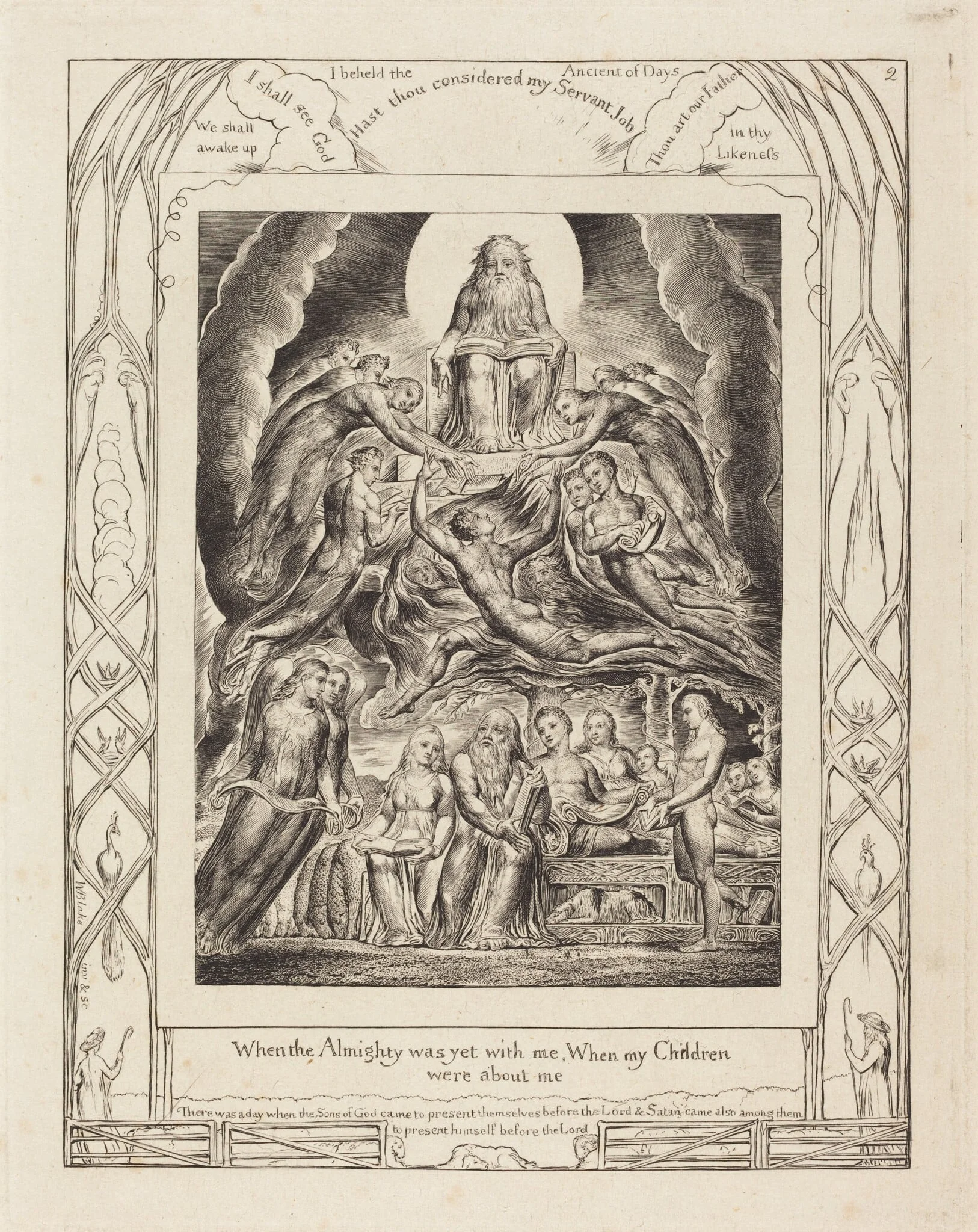 Satan Before the Throne of God, by William Blake, ink, 1825