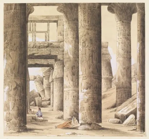 Interior of the Temple of Karnak, Thebes Upper Egypt.