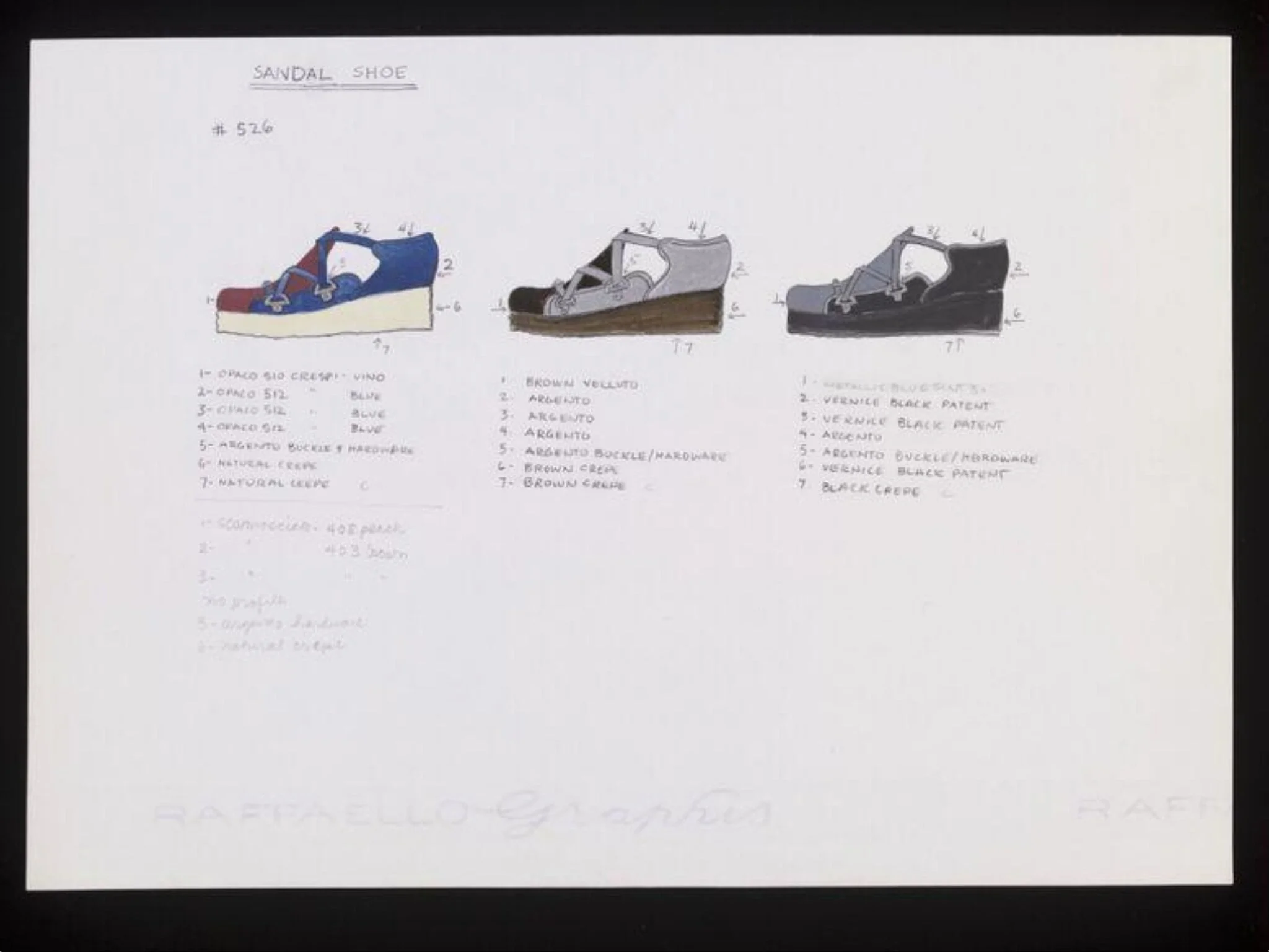 Sandal Shoe, by Barbara Nessim, watercolor, 1973