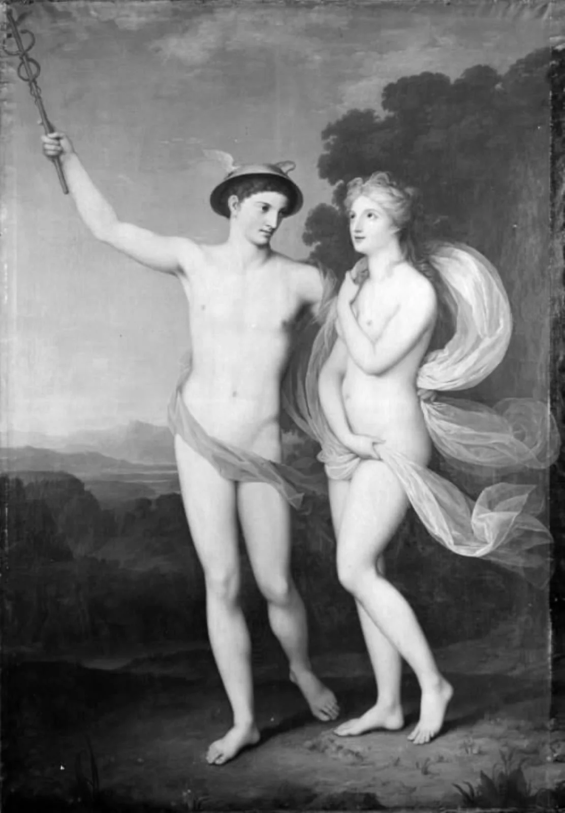 Merkur overtaler Psyke til at følge ham til guderne, by Unknown, 1782