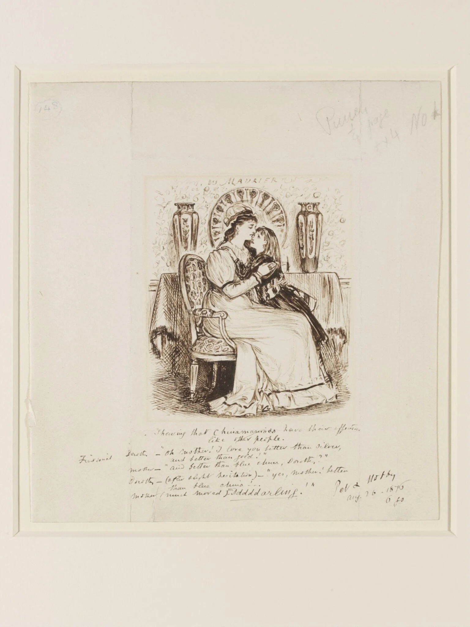 Pet and Hobby (Showing that china-maniacs have their affections like other people), by George Louis Palmella Busson Du Maurier, 1876