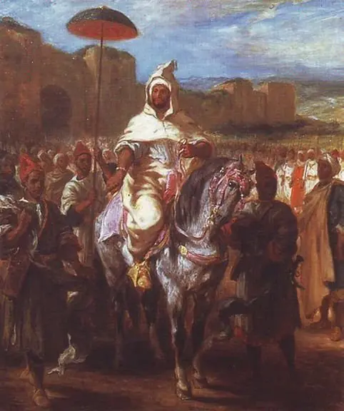 Le sultan du Maroc entouré de sa garde