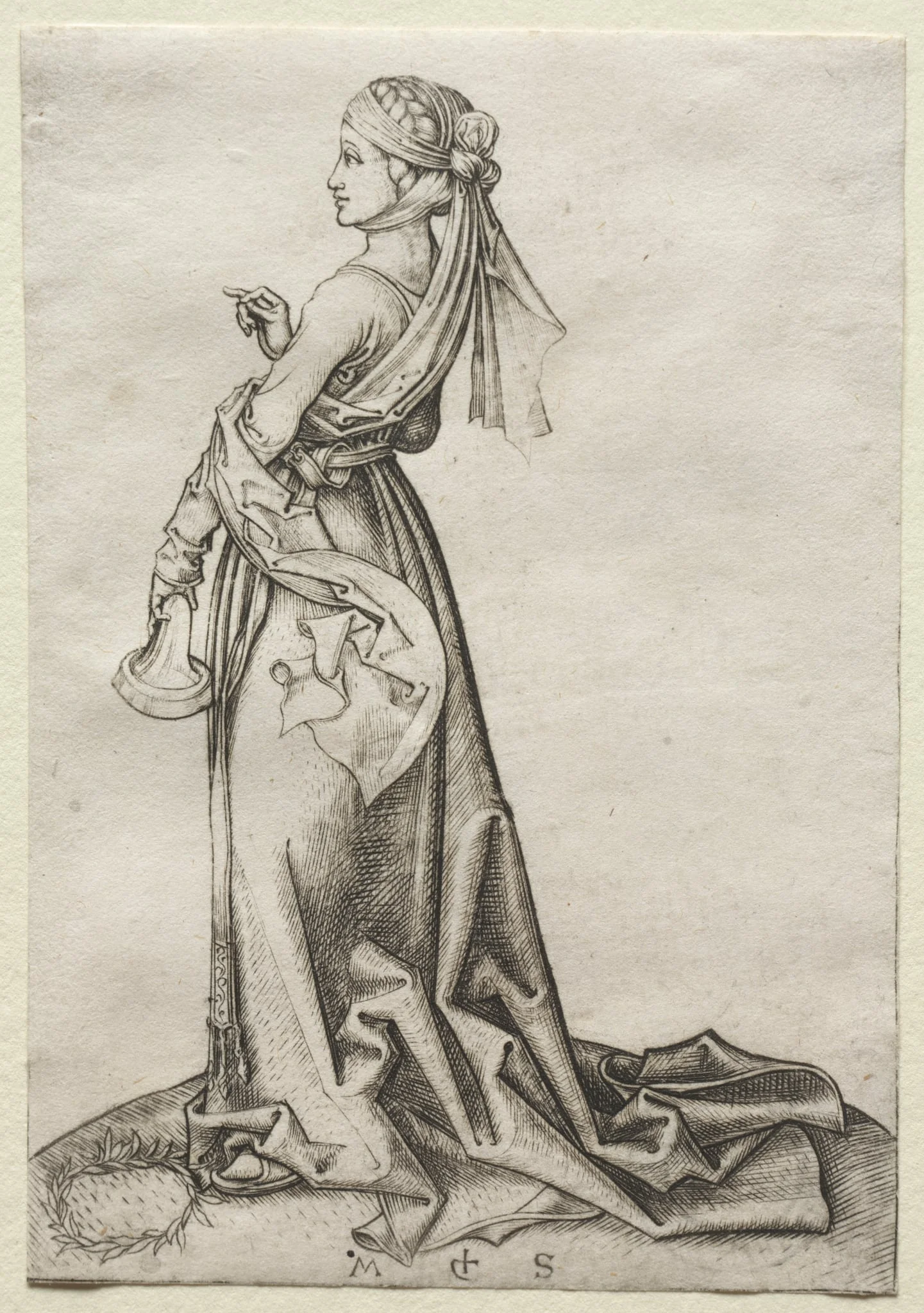 The First of the Foolish Virgins, by Martin Schongauer, 1474