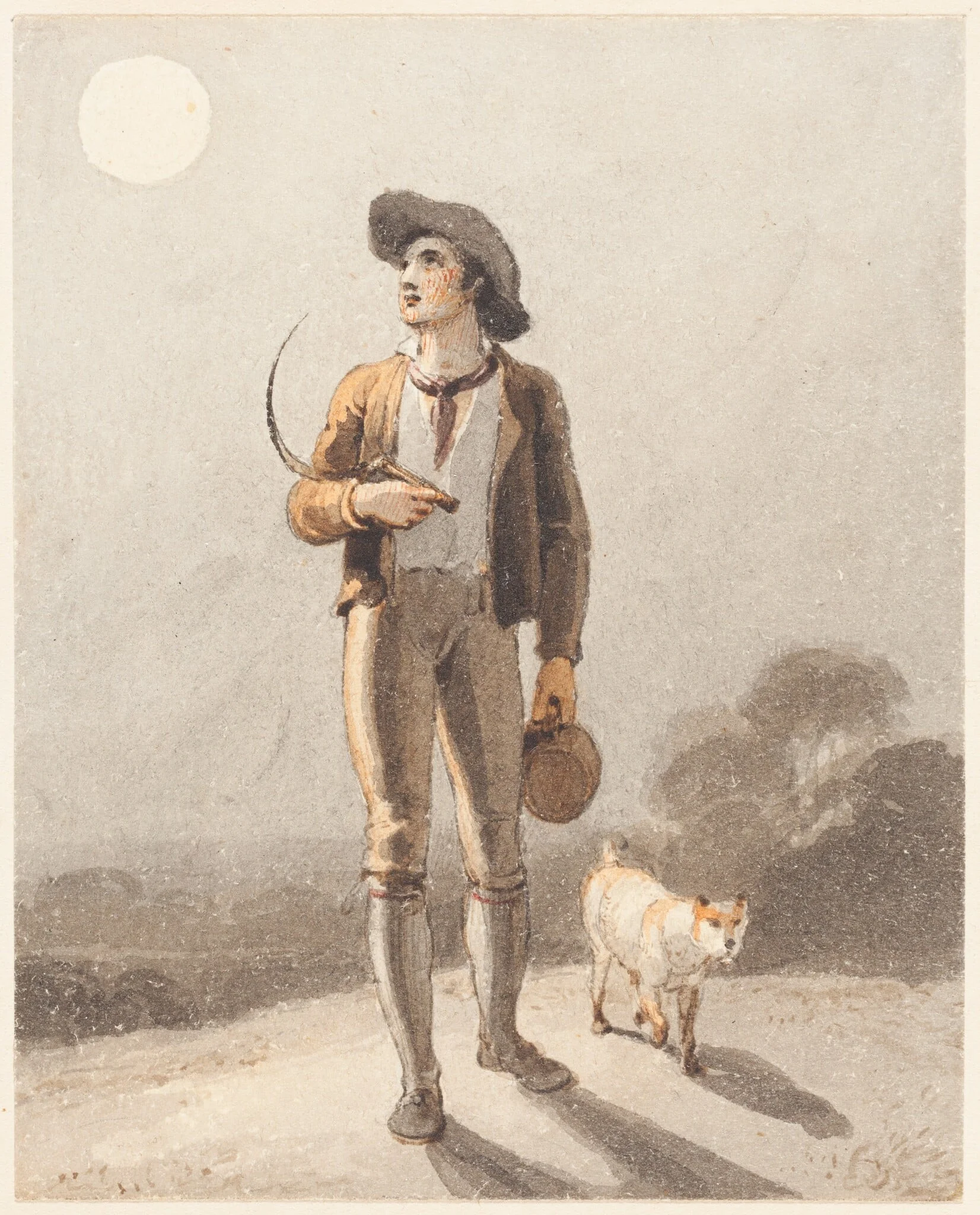 The Reaper (The Harvest Moon), by Richard Westall, ink, 1800