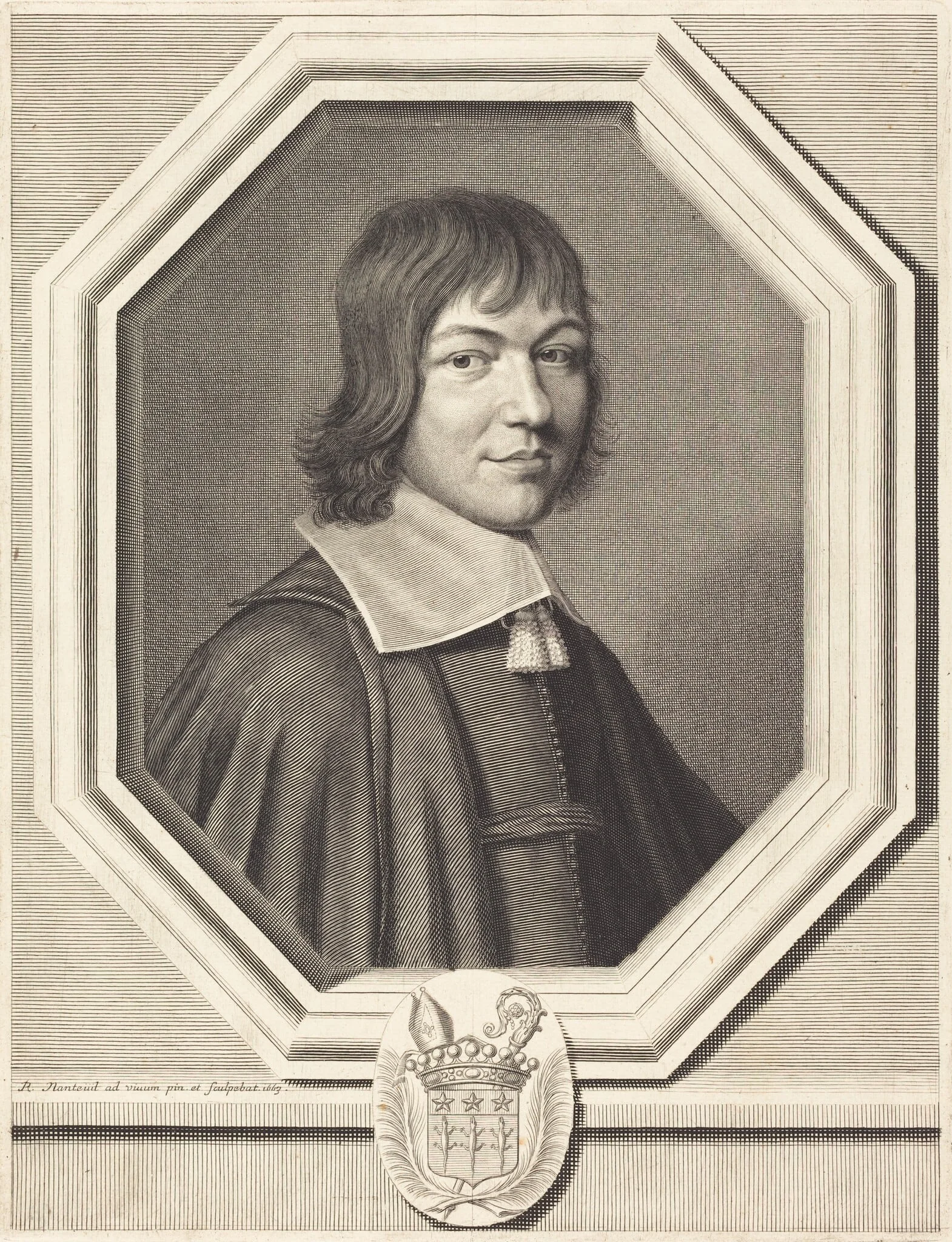 Charles-Maurice Le Tellier, by Robert Nanteuil, ink, 1663