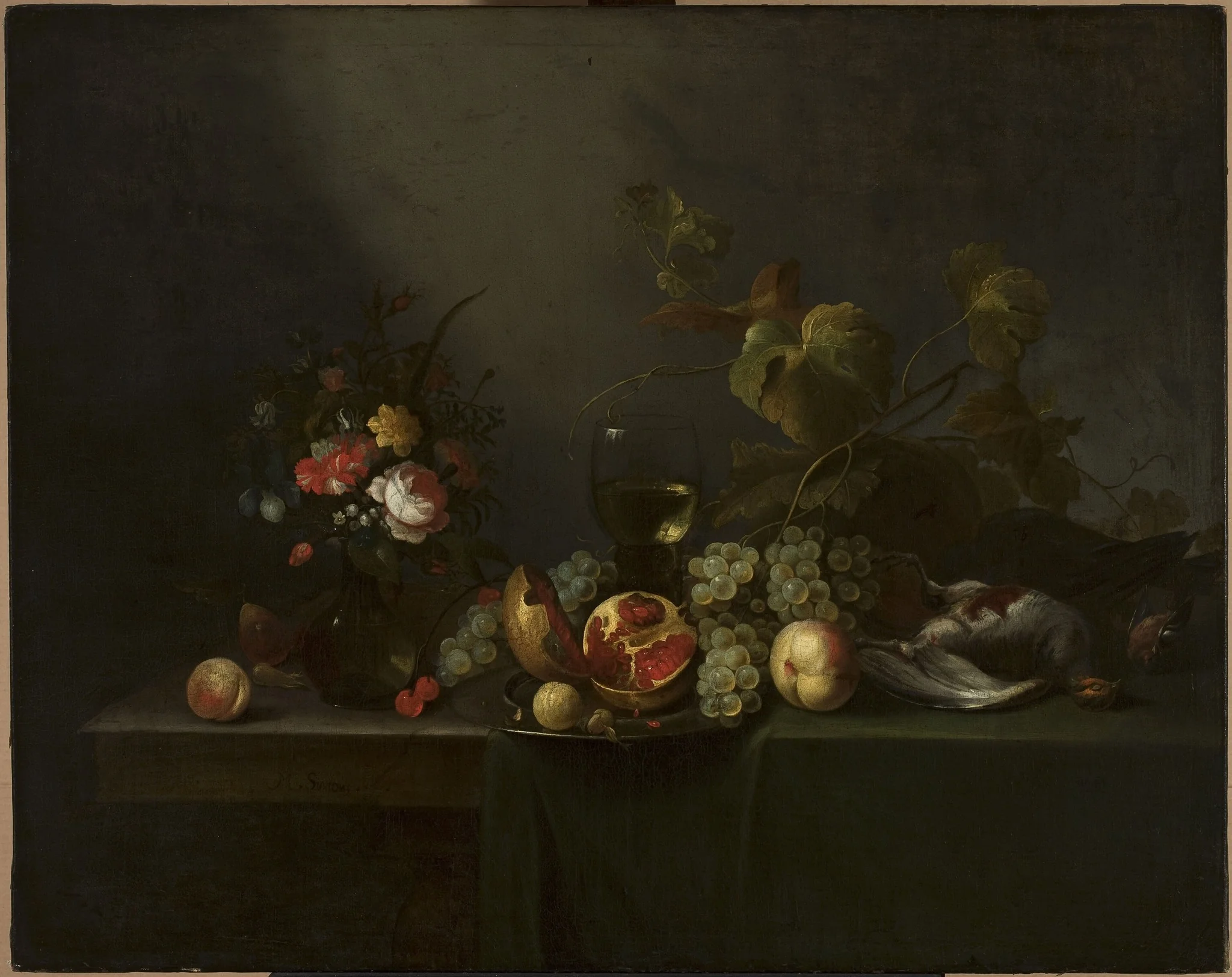 Fruit, by Michiel (II) Simons, oil, 1656