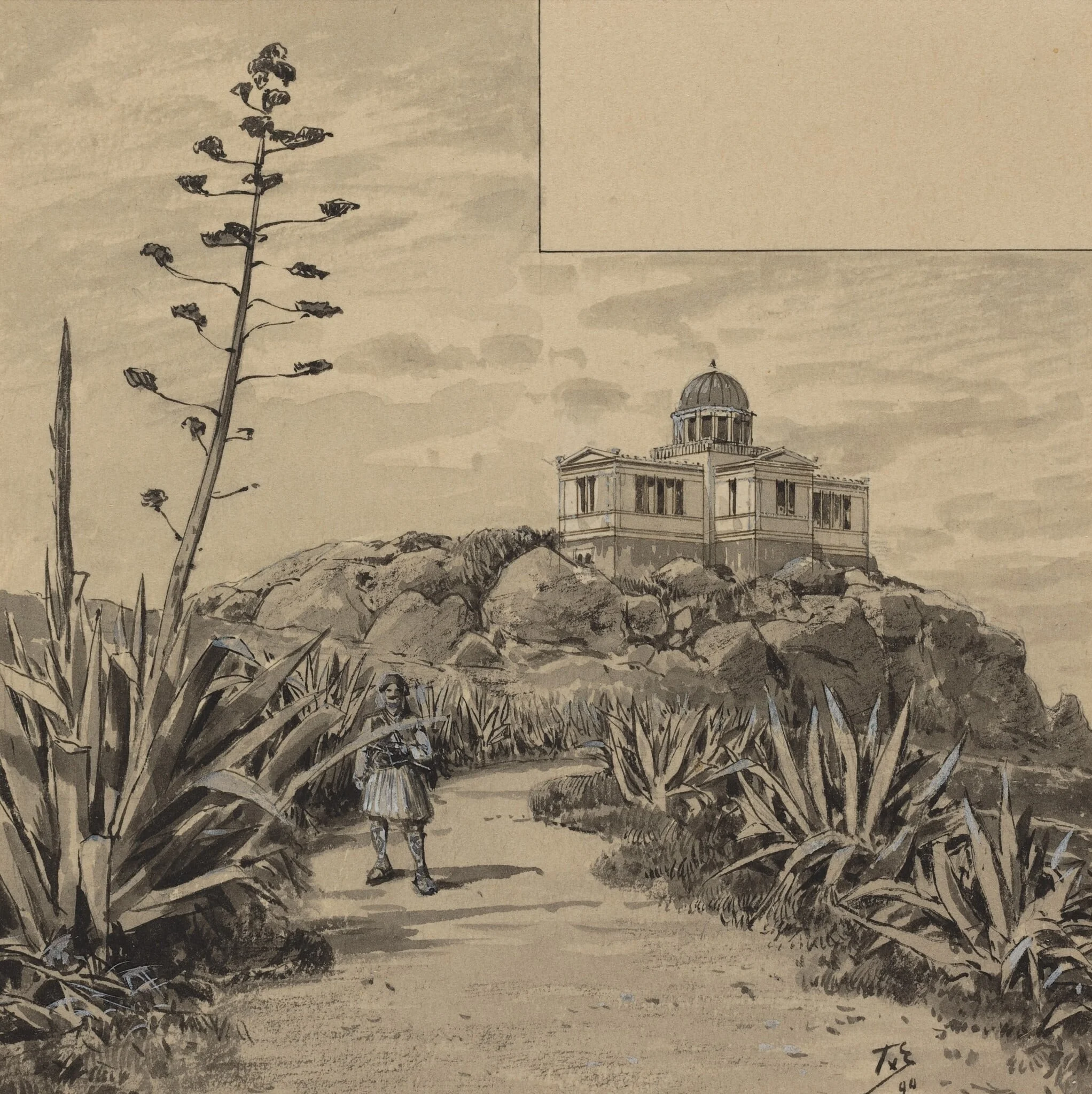 Observatory, by Themistocles von Eckenbrecher, ink, 1890