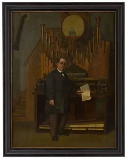 Michael Welte vor einem Orchestrion in seiner Werkstatt in Vöhrenbach