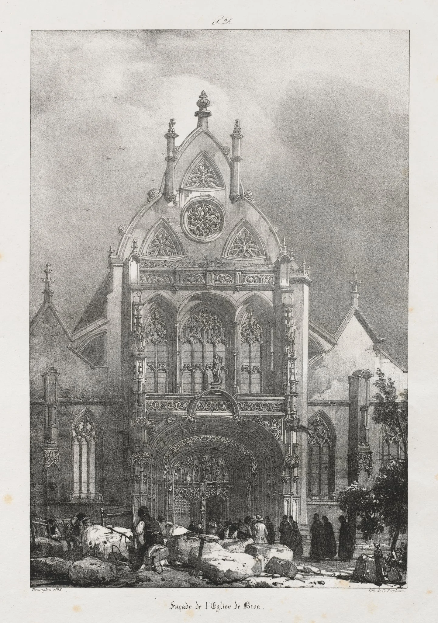 Voyages pittoresques et romantiques dans l'ancienne France,  Franche-Comté:  Façade de l'église de Brou
