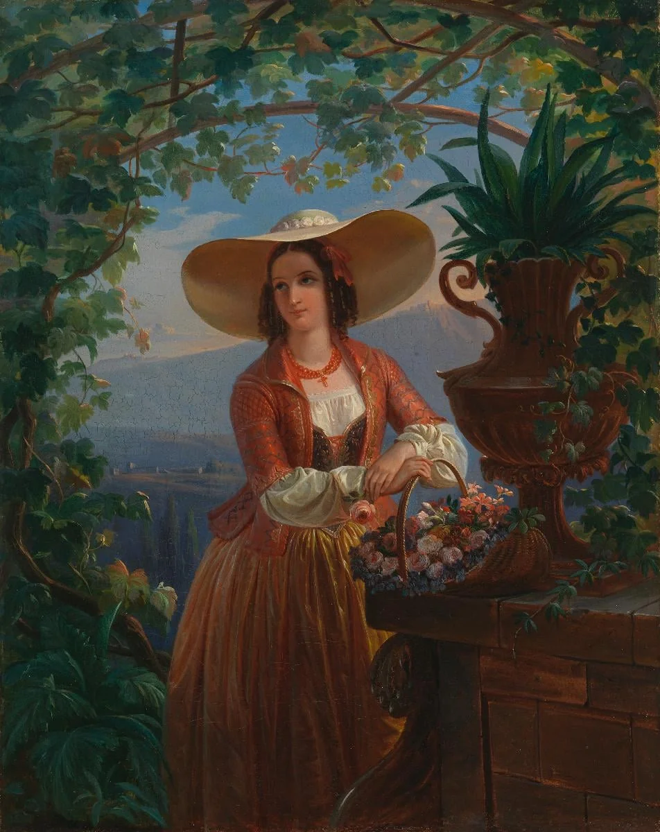 Italialainen kukkaistyttö, by Robert Wilhelm Ekman, unspecified