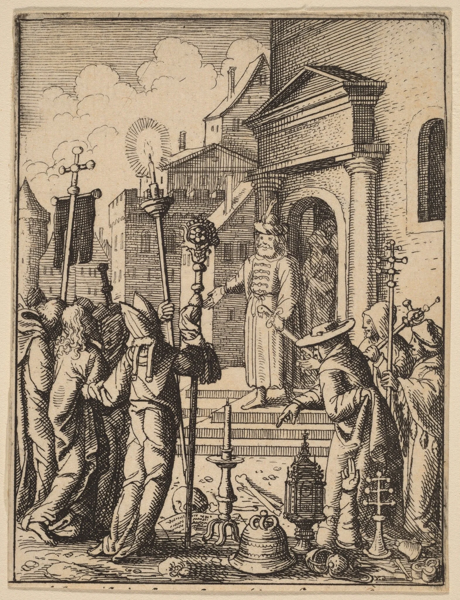 Jesus before Pilate, by Wenceslaus Hollar, ink, 1642