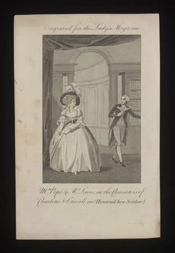 Mrs Pope & Mr Lewis in the character of Charlotte & Crevel in (He wou'd be a Soldier)