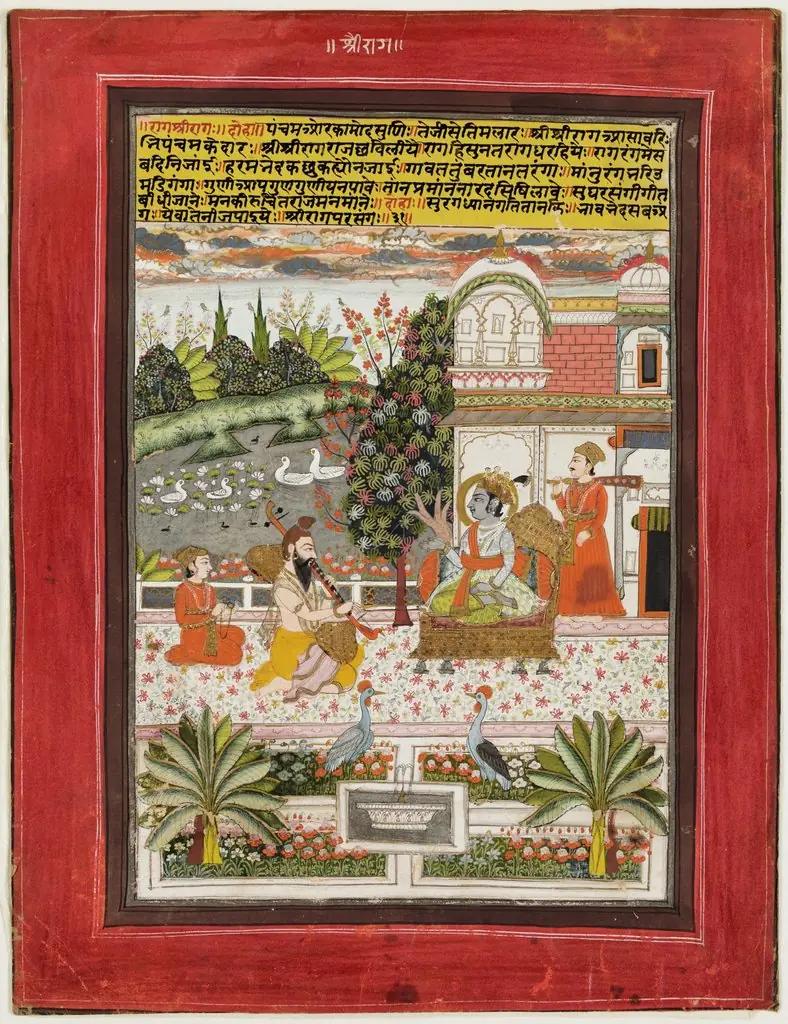 Krishna with Guru in Palace Scene