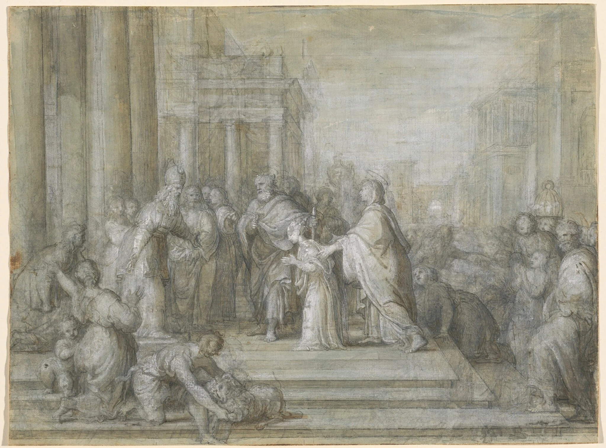 The Presentation of the Virgin in the Temple, by Antonio Cavallucci, chalk, 1792